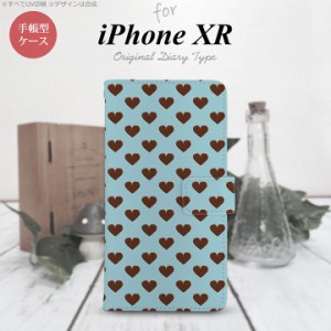 iPhone XR 手帳型 スマホ ケース カバー アイフォン ハート（B） 青 nk-004s-ipxr-dr172