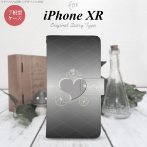 iPhone XR 手帳型 スマホ ケース カバー アイフォン ハート(F) グレー nk-004s-ipxr-dr318