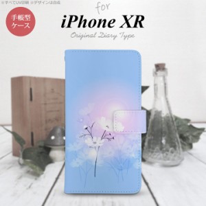 iPhone XR 手帳型 スマホ ケース カバー アイフォン コスモス 水色ピンク nk-004s-ipxr-dr606