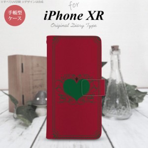 iPhone XR 手帳型 スマホ ケース カバー アイフォン 飾りハート（B) 赤 nk-004s-ipxr-dr615