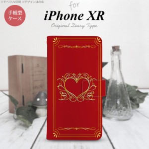 iPhone XR 手帳型 スマホ ケース カバー アイフォン 飾りハート（B) 赤 nk-004s-ipxr-dr618