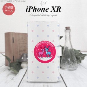 iPhone XR 手帳型 スマホ ケース カバー アイフォン トナカイワッペン ピンク nk-004s-ipxr-dr621