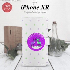 iPhone XR 手帳型 スマホ ケース カバー アイフォン トナカイワッペン 紫 nk-004s-ipxr-dr623