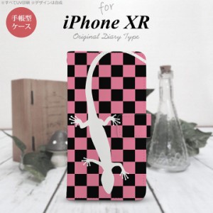 iPhone XR 手帳型 スマホ ケース カバー アイフォン トカゲ ピンク nk-004s-ipxr-dr863