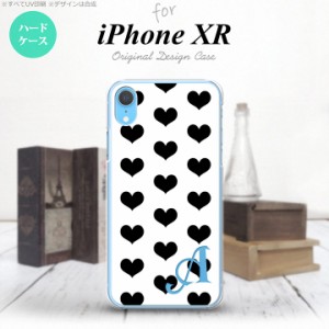 iPhoneXR iPhone XR スマホケース ハードケース ハート A 白 黒 +アルファベット メンズ レディース nk-ipxr-115i