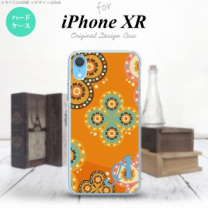 iPhoneXR iPhone XR スマホケース ハードケース エスニック 花柄 オレンジ +アルファベット メンズ レディース nk-ipxr-1585i