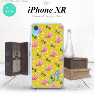 iPhoneXR iPhone XR スマホケース ハードケース 花柄 バラ ドット 黄 +アルファベット メンズ レディース nk-ipxr-242i