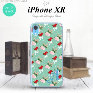 iPhoneXR iPhone XR スマホケース ハードケース 花柄 バラ リボン ターコイズ +アルファベット メンズ レディース nk-ipxr-244i