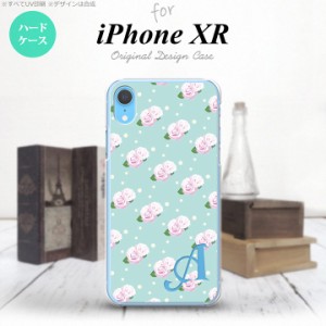 iPhoneXR iPhone XR スマホケース ハードケース 花柄 バラ ドット 水色 +アルファベット メンズ レディース nk-ipxr-261i