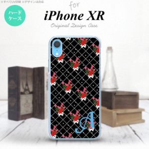 iPhoneXR iPhone XR スマホケース ハードケース 花柄 バラ 編み 黒 +アルファベット メンズ レディース nk-ipxr-267i