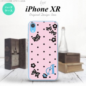 iPhoneXR iPhone XR スマホケース ハードケース 花柄 ドット リボン ピンク +アルファベット メンズ レディース nk-ipxr-351i