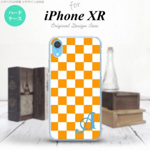 iPhoneXR iPhone XR スマホケース ハードケース スクエア 白 オレンジ +アルファベット メンズ レディース nk-ipxr-764i