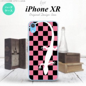 iPhoneXR iPhone XR スマホケース ハードケース トカゲ 市松 ピンク メンズ レディース nk-ipxr-863