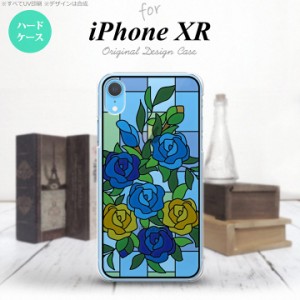 iPhoneXR iPhone XR 背面ケース カバー ステンドグラス風 おしゃれ バラ ブルー ステンドグラス風 かわいい おしゃれ 背面ケース nk-ipxr