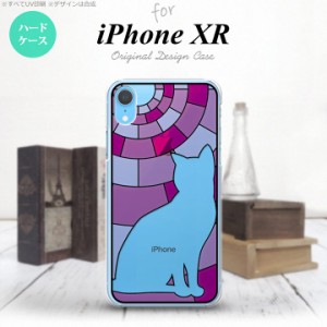 iPhoneXR iPhone XR 背面ケース カバー ステンドグラス風 おしゃれ 猫 ピンク ステンドグラス風 かわいい おしゃれ 背面ケース nk-ipxr-s