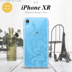 iPhoneXR iPhone XR スマホケース ソフトケース ダマスク C 水色 メンズ レディース nk-ipxr-tp1030