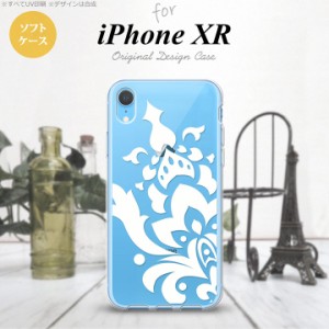 iPhoneXR iPhone XR スマホケース ソフトケース ダマスク C 白 メンズ レディース nk-ipxr-tp1032