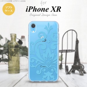 iPhoneXR iPhone XR スマホケース ソフトケース ダマスク D 水色 メンズ レディース nk-ipxr-tp1035