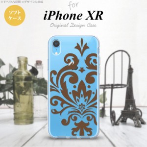 iPhoneXR iPhone XR スマホケース ソフトケース ダマスク D 茶 メンズ レディース nk-ipxr-tp1036