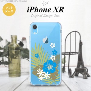 iPhoneXR iPhone XR スマホケース ソフトケース ハイビスカス D クリア 水色 メンズ レディース nk-ipxr-tp1052