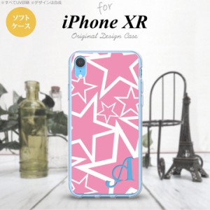 iPhoneXR iPhone XR スマホケース ソフトケース 星 ピンク 白 +アルファベット メンズ レディース nk-ipxr-tp1118i