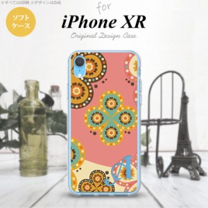 iPhoneXR iPhone XR スマホケース ソフトケース エスニック 花柄 ピンク ベージュ +アルファベット メンズ レディース nk-ipxr-tp1582i