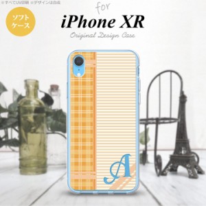 iPhoneXR iPhone XR スマホケース ソフトケース チェック ボーダー オレンジ +アルファベット メンズ レディース nk-ipxr-tp1602i