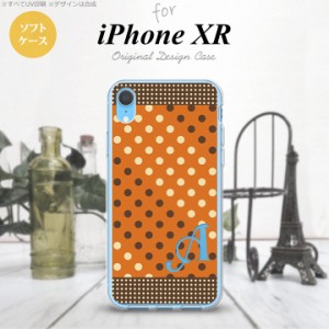 iPhoneXR iPhone XR スマホケース ソフトケース ドット 水玉 C オレンジ 茶 +アルファベット メンズ レディース nk-ipxr-tp1643i