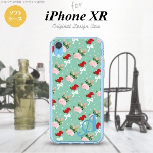 iPhoneXR iPhone XR スマホケース ソフトケース 花柄 バラ リボン ターコイズ +アルファベット メンズ レディース nk-ipxr-tp244i