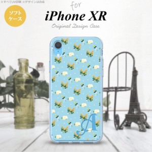 iPhoneXR iPhone XR スマホケース ソフトケース 花柄 バラ ドット 小 水色 +アルファベット メンズ レディース nk-ipxr-tp249i