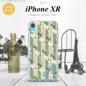 iPhoneXR iPhone XR スマホケース ソフトケース 花柄 バラ レース 緑 +アルファベット メンズ レディース nk-ipxr-tp258i