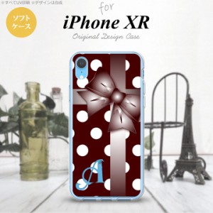 iPhoneXR iPhone XR スマホケース ソフトケース ドット リボン 赤茶 +アルファベット メンズ レディース nk-ipxr-tp301i
