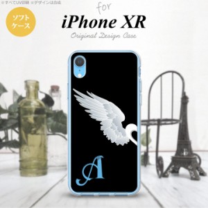iPhoneXR iPhone XR スマホケース ソフトケース 翼 ペア 左 黒 +アルファベット メンズ レディース nk-ipxr-tp477i