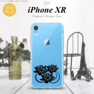 iPhoneXR iPhone XR スマホケース ソフトケース 蓮 クリア 黒 メンズ レディース nk-ipxr-tp502