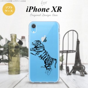 iPhoneXR iPhone XR スマホケース ソフトケース 虎 クリア 黒 メンズ レディース nk-ipxr-tp568