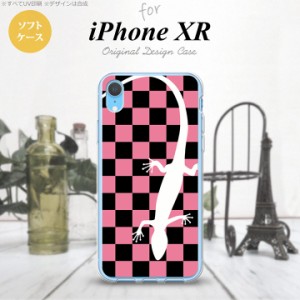 iPhoneXR iPhone XR スマホケース ソフトケース トカゲ 市松 ピンク メンズ レディース nk-ipxr-tp863