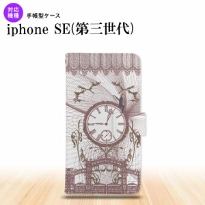 iPhoneSE3 iPhoneSE 第3世代 手帳型スマホケース カバー 時計 妖精 シック  nk-004s-ise3-dr1254