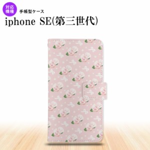 iPhoneSE3 iPhoneSE 第3世代 手帳型スマホケース カバー 花柄 バラ リボン ピンク  nk-004s-ise3-dr256