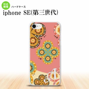 iPhoneSE3 iPhoneSE 第3世代 スマホケース ハードケース エスニック 花柄 ピンク ベージュ +アルファベット メンズ レディース nk-ise3-1