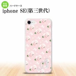 iPhoneSE3 iPhoneSE 第3世代 スマホケース ハードケース 花柄 バラ リボン ピンク +アルファベット メンズ レディース nk-ise3-256i