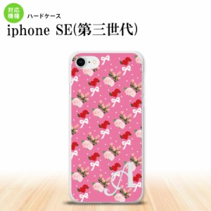 iPhoneSE3 iPhoneSE 第3世代 スマホケース ハードケース 花柄 バラ リボン ピンク ビビット +アルファベット メンズ レディース nk-ise3-