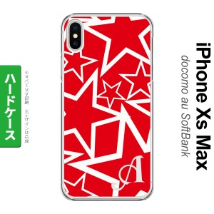 iPhoneXsMax iPhone XS Max スマホケース ハードケース 星 赤 白 +アルファベット メンズ レディース nk-ixm-1120i