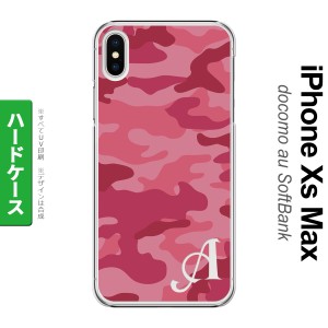 iPhoneXsMax iPhone XS Max スマホケース ハードケース ウッドランド 迷彩 A ピンク +アルファベット メンズ レディース nk-ixm-1147i