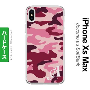 iPhoneXsMax iPhone XS Max スマホケース ハードケース ウッドランド 迷彩 B ピンク +アルファベット メンズ レディース nk-ixm-1148i