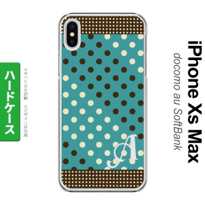 iPhoneXsMax iPhone XS Max スマホケース ハードケース ドット 水玉 C 青緑 茶 +アルファベット メンズ レディース nk-ixm-1654i