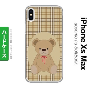 iPhoneXsMax iPhone XS Max スマホケース ハードケース くま チェック 茶 メンズ レディース nk-ixm-751