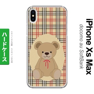 iPhoneXsMax iPhone XS Max スマホケース ハードケース くま チェック 茶 赤 メンズ レディース nk-ixm-752