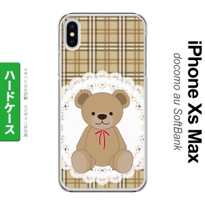 iPhoneXsMax iPhone XS Max スマホケース ハードケース くま チェック レース 茶 メンズ レディース nk-ixm-753