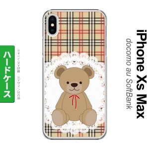 iPhoneXsMax iPhone XS Max スマホケース ハードケース くま チェック レース 茶 赤 メンズ レディース nk-ixm-754