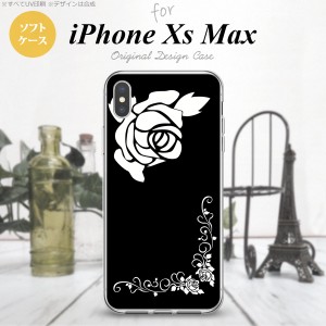 iPhoneXsMax iPhone XS Max スマホケース ソフトケース バラ A 黒 白 メンズ レディース nk-ixm-tp1068